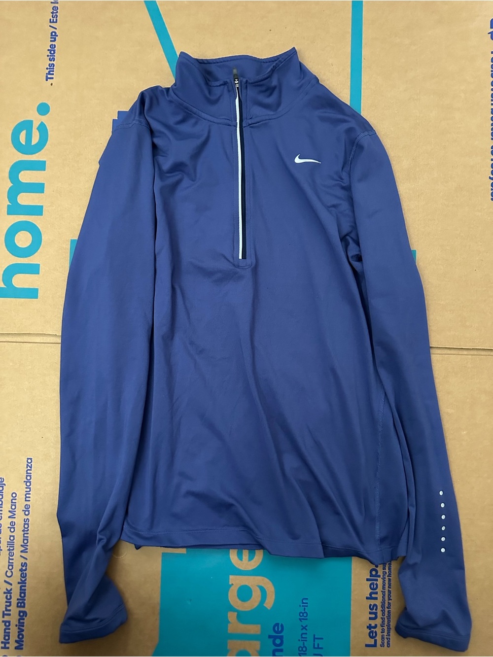 Nike Women’s Blue Dri-Fit Running Quarter Zip. Size Medium